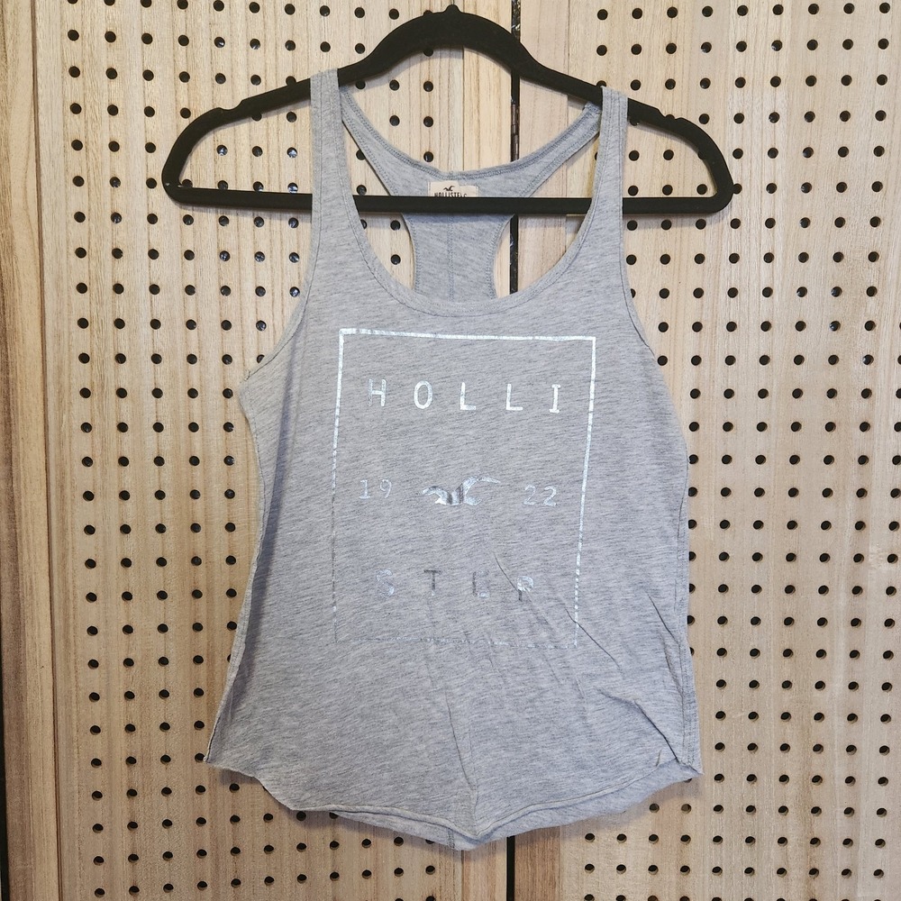Hollister California Small Tank Top Women's gray and silver Lightweight Summer - Picture 1 of 4